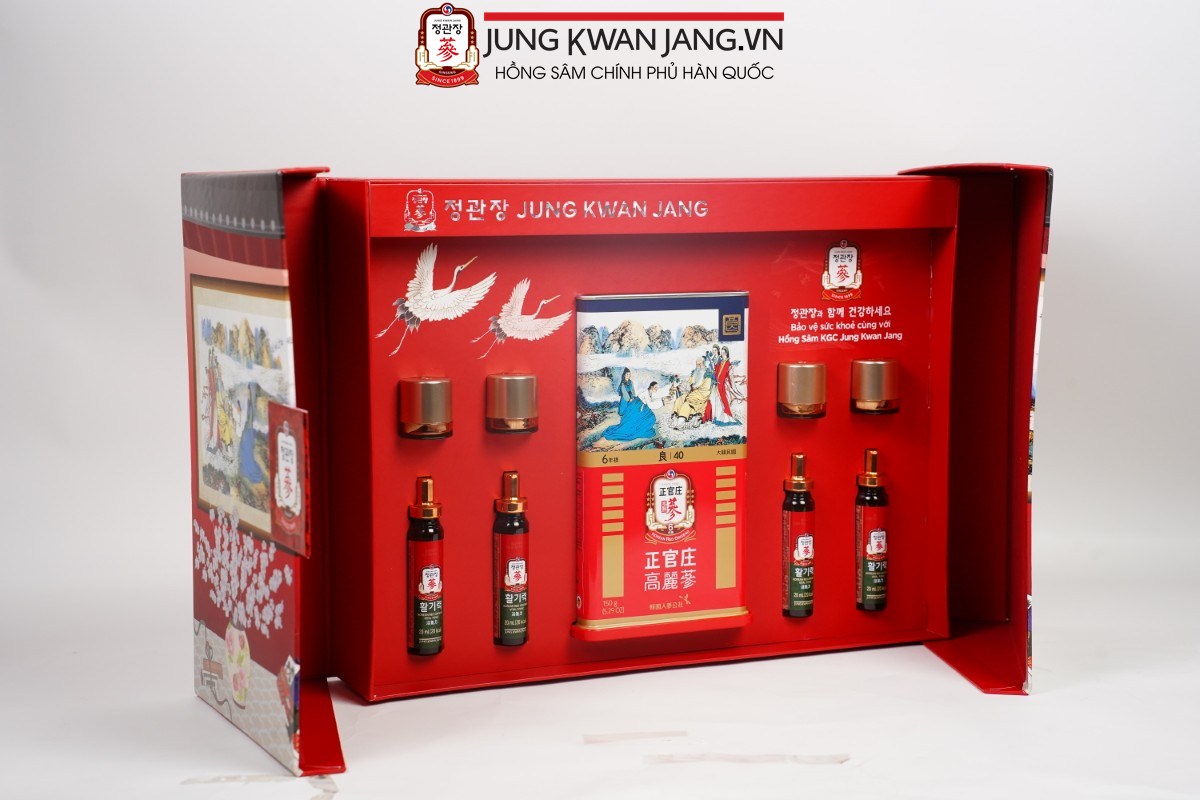 Hồng Sâm Củ Khô 150g Số 40 trong hộp quà Tết cao cấp KGC