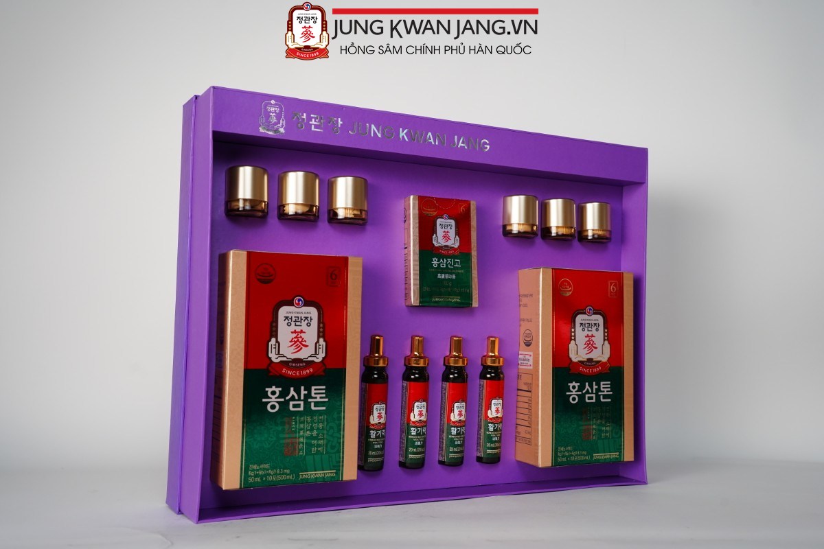 Bộ quà Tết KGC gồm Cao Hồng Sâm, Vital Pill, Tonic Mild và Vital Tonic